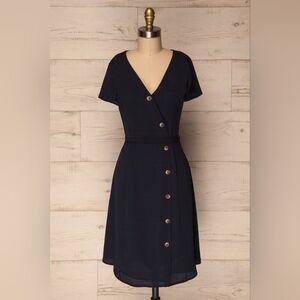 Elegant Black Button-Down Dress